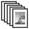 11x14 Picture Frame Set of 5, Display Pictures 8x10 with Mat or 11x14 Without Mat, Wall Gallery Photo Frames, Black